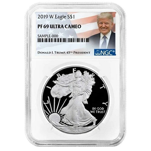 2019-W $1 1オンス プルーフ アメリカン シルバー イーグル NGC PF69UC トランプラベル 39,325円