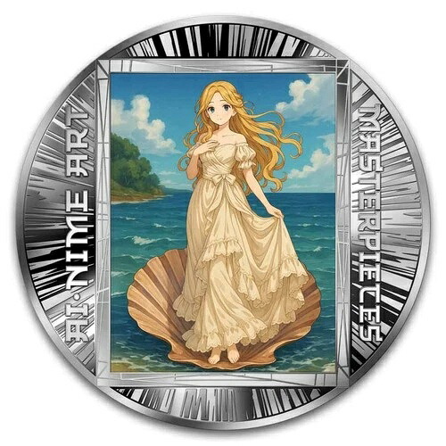 2025年 カメルーン 1/2オンス 銀貨 AI?NIME アート：ヴィーナスの誕生