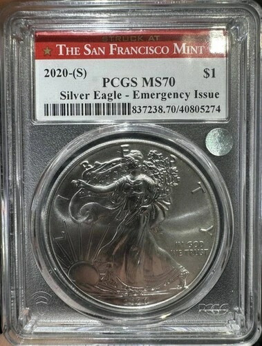 2020年 南米シルバーイーグル PCGS MS-70 緊急発行