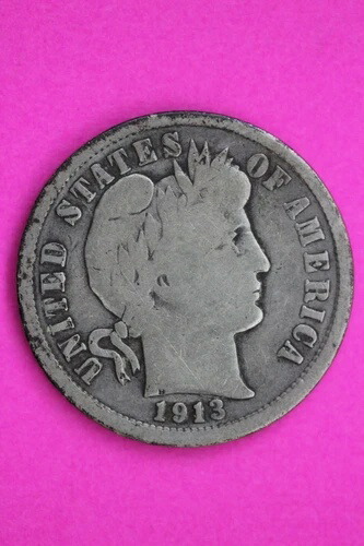 1913年 S バーバー リバティ ダイム シルバー コイン セミキー日付 本物保証 1291