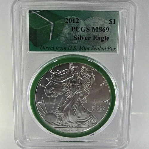 2012年 US シルバーイーグル PCGS MS69 直輸入 US ミント 未開封 1オンス 純銀 .999
