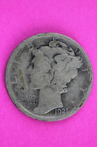 1921年Pマーキュリーウィングドリバティダイムシルバー、写真31と同じコインが手に入ります