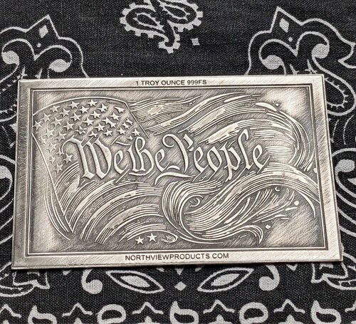 1 トロイオンス .999 シルバー We the People シルバー カード バー ノース ビュー 999 枚発行!!