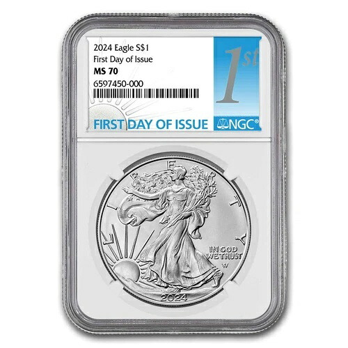 2024年 アメリカン・シルバー・イーグル MS-70 NGC（発行初日）