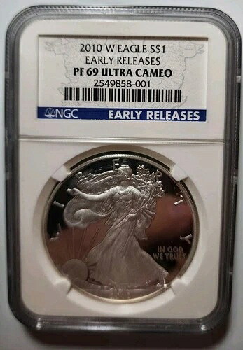2010年 地金シルバーイーグル NGC PF-69 ウルトラカメオ アーリーリリース