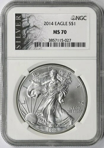 2014 $1 アメリカンシルバー イーグル NGC MS70 - シルバーラベル-