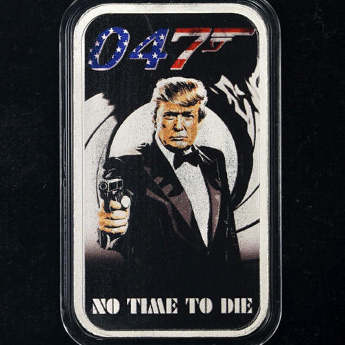1オンス銀貨 ドナルド・トランプ 007 ノー・タイム・トゥ・ダイ カラーライズ 470枚 OGP - 在庫あり
