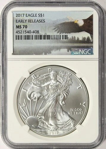 2017年アメリカン・シルバー・イーグル $1 NGC MS70 早期リリース