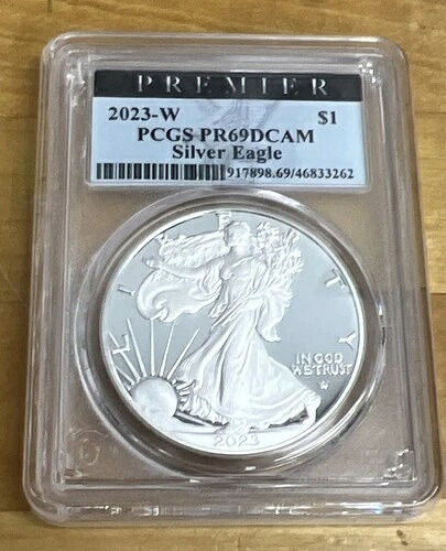 2023 W 1オンス シルバー イーグル プルーフ PCGS PR69 DCAM - プレミアラベル