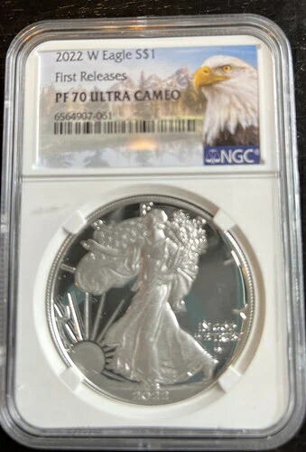 2022 W $1 プルーフ アメリカン シルバー イーグル NGC PF70 初版