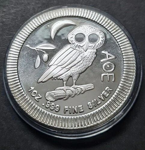 2019年ニュージーランド フクロウ AOE 1オンス .999 銀貨 カプセル入り