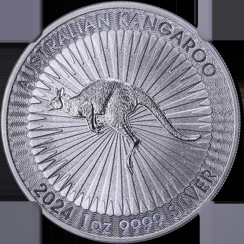 2024年 オーストラリア 1オンス シルバー $1 カンガルー NGC MS70 初回リリース-