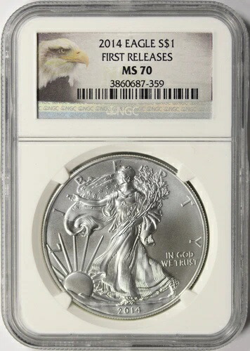 2014年 1ドル アメリカン シルバー イーグル NGC MS70 初公開