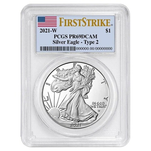 2021-W $1 1オンス T-2 プルーフ アメリカンシルバーイーグル PCGS PR69DCAM FS フラッグラベル