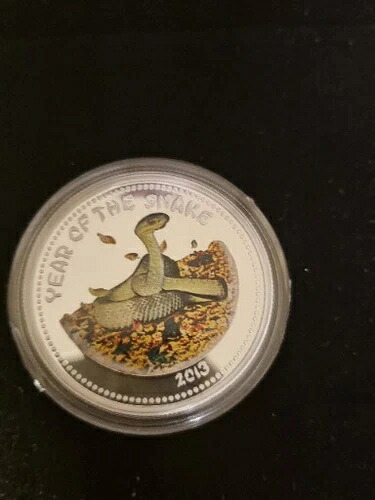 ラオス 1000キップ 2013年 銀貨プルーフ「蛇年」カラー