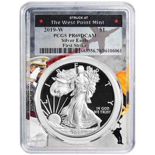 2019-W $1 1オンス プルーフ アメリカンシルバーイーグル PCGS PR69DCAM FS ウェストポイントフレーム