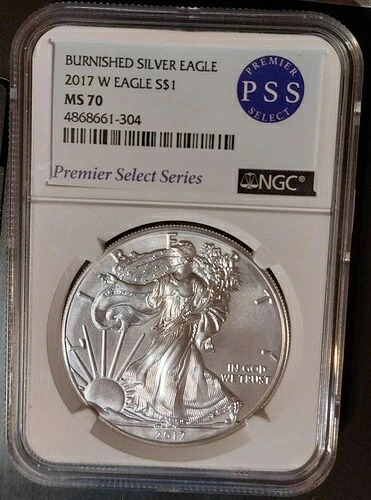 ?2017 W ウエストポイント バーニッシュ 1オンス アメリカンシルバー イーグル NGC MS70 プレミアセレクト?