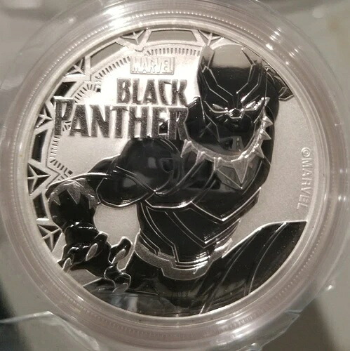 ブラックパンサー マーベルコミック 1オンス .999 シルバーコイン $1 2018 ツバル スーパーヒーロー 新品