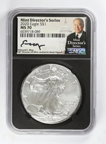 2020年 1ドル アメリカン・シルバー・イーグル エドマンド・C・モイ NGC MS70