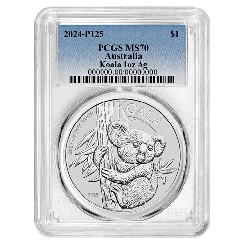 2024-P 1ドル オーストラリア シルバー コアラ PCGS MS70 ブルーラベル