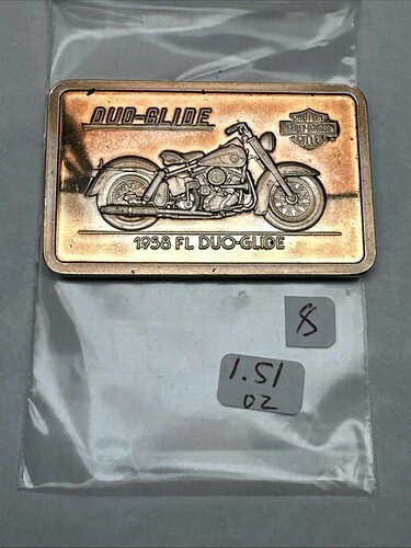 1.5オンス 1958 FL デュオ - グライド ハーレーダビッドソン モーターサイクル 0.999 ファインシルバーバー