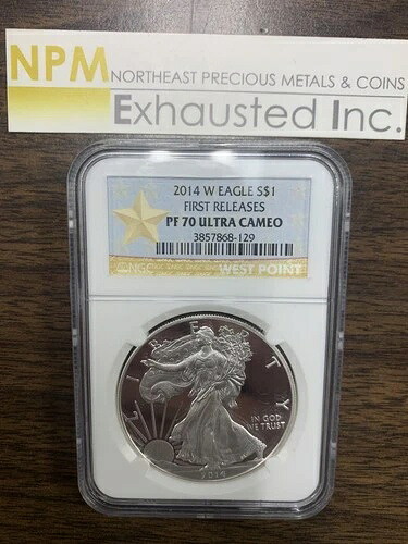 2014 W プルーフ シルバー イーグル NGC PF70 ウルトラカメオ ファーストリリース スペシャルスターラベル