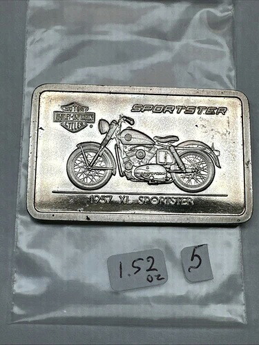 1.5オンス 1957 XL スポーツスター ハーレーダビッドソン モーターサイクル 0.999 ファインシルバーバー