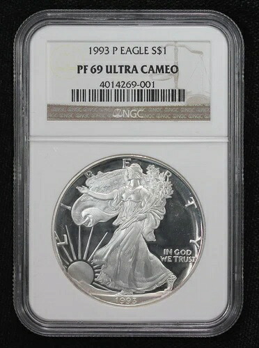 1993-P プルーフ アメリカン シルバー イーグル NGC PF-69 ウルトラ カメオ 4XK9