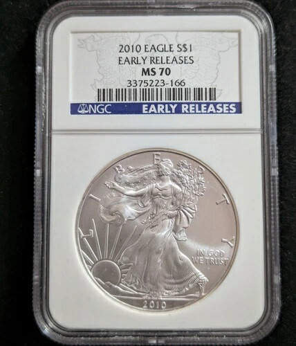 2010 シルバー イーグル ドル コイン $1 NGC MS 70 早期リリース 3375223-166 1 オンス 完成品...