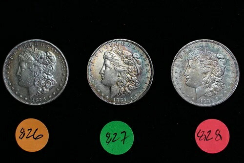 米国 モルガン・ダラー銀貨 1921年 自由の女神像 軽く色あせ C828