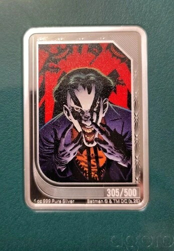 2025 Agoro The Art of DC Comics トレーディング コイン 1 オンス シルバー プルーフ ジョーカー 500 枚中 305 枚!