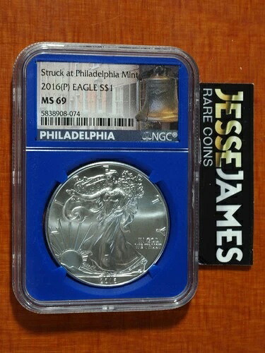2016(P) シルバーイーグル NGC MS69 フィラデルフィア造幣局 リバティベルラベル-