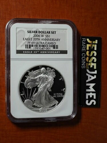 2006年 Wプルーフ シルバーイーグル NGC PF69 20周年記念セット ブラックラベル