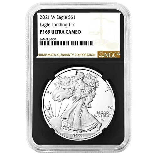 2021-W $1 1オンス T2 プルーフ アメリカン シルバー イーグル NGC PF69UC ブラウンラベル レトロコア
