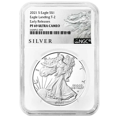 2021-S プルーフ $1 タイプ2 アメリカンシルバーイーグル NGC PF69UC ER ALSラベル