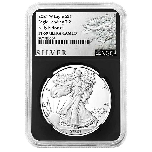2021-W プルーフ $1 タイプ2 アメリカン シルバー イーグル NGC PF69UC ER ALS ラベル レトロ コア