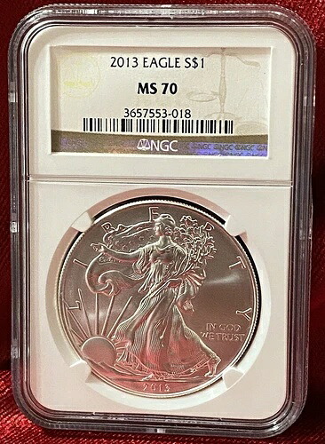2013年 1ドル アメリカン シルバー イーグル NGC MS70 ブラウンラベル (S15)