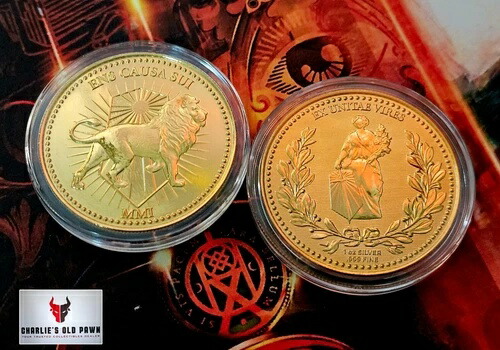 ジョン・ウィック? 1オンス シルバー コンチネンタル ハイレリーフ コイン 24カラット 金箔入り カプセル入り
