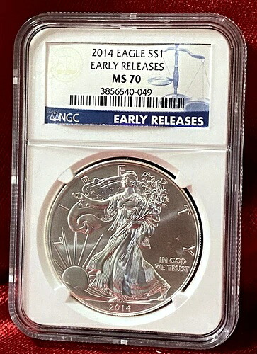 2014年 アメリカン シルバー イーグル MS 70 NGC $1 アーリーリリース (S17)