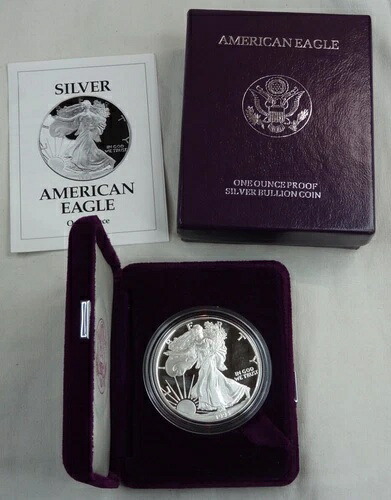 1993-P プルーフ アメリカン シルバー イーグル ドル 1 ドル 箱＆COA 米国造幣局 地金 OGP