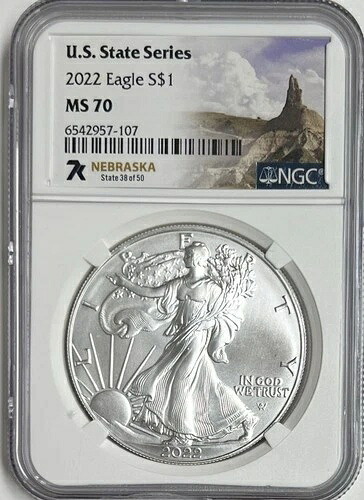 2022 シルバーイーグル S$1 米国州シリーズ ネブラスカ MS70 NGC 41,470円
