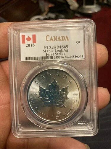 カナダ 2018 PCGS MS69 シルバー メープルリーフ ファーストストライク