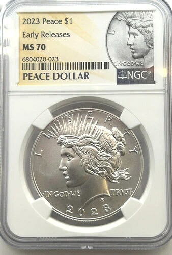 2023年 P 未流通ピースシルバーダラー NGC MS 70 初版