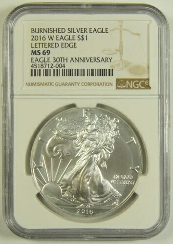 2016-W バーニッシュドシルバーイーグル NGC MS-69 レタードエッジ 30周年記念 #12-004