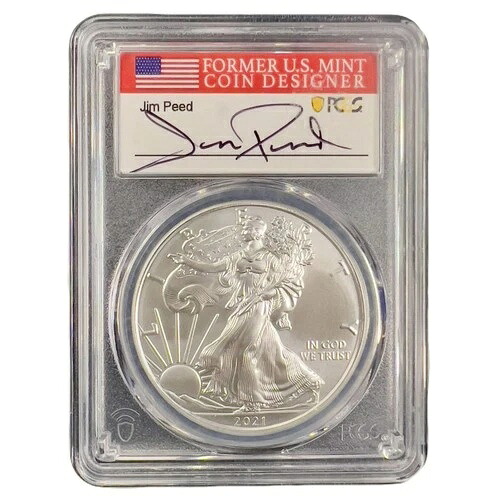 2021-(W) アメリカン シルバー イーグル タイプ 1 ウェストポイント ストラック FDOI ジム・ピード MS70 PCGS