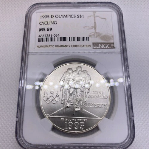 1995-D オリンピック サイクリング 1ドル銀貨記念 NGC MS69 鑑定済み 米国造幣局