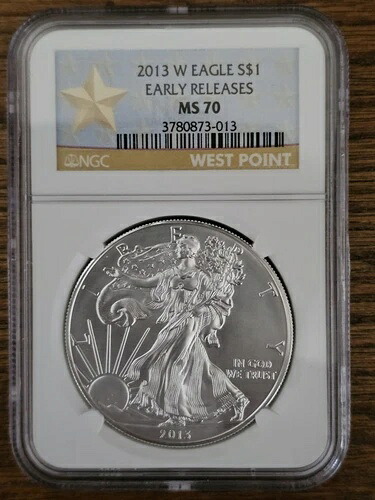 2013-W バーニッシュド シルバー イーグル NGC MS70 アーリーリリース