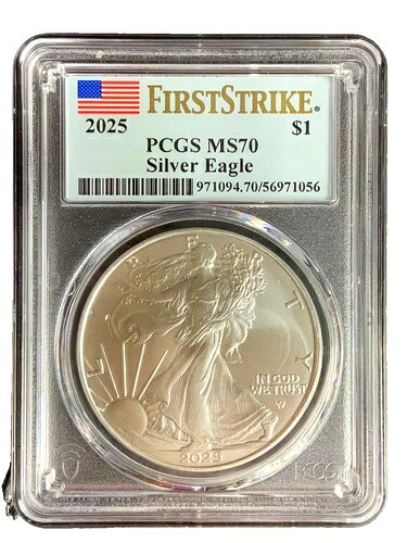 2025年 1ドル アメリカン シルバー イーグル MS70 ファーストストライク PCGS