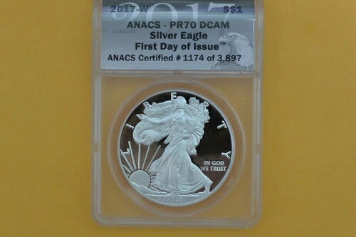 2017-W ANACS認定PR70 DCAMシルバーイーグル$1発行初日