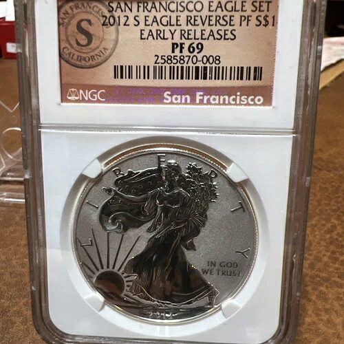 2012-S リバースプルーフ シルバー イーグル NGC PF 69 サンフランシスコ イーグルセットより